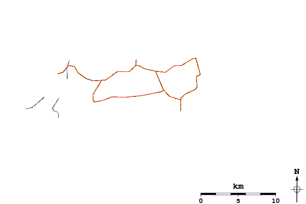 Roads and rivers around Margidore (Elba)