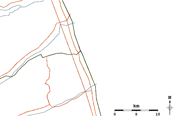 Roads and rivers around Marina Palmense