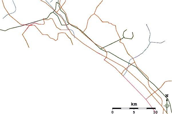 Roads and rivers around Marinella di Sarzana