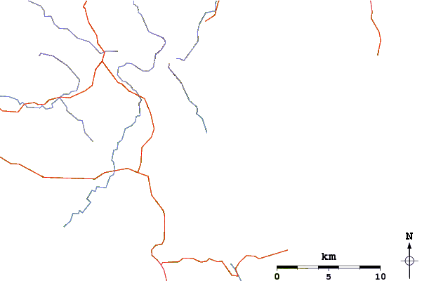 Roads and rivers around Marion Bay