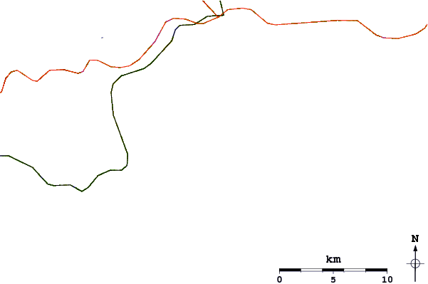 Roads and rivers around Martinique