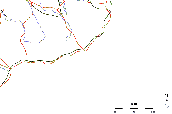 Roads and rivers around Matsube Bay