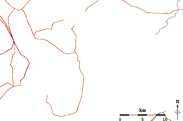 Roads and rivers around May's Point