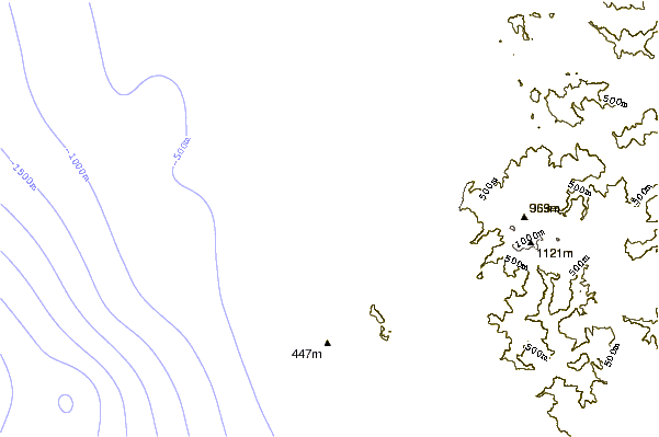 Shoreline around Mecana