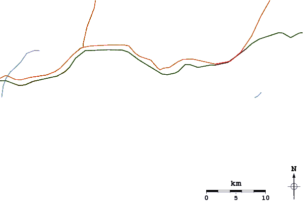 Roads and rivers around Meio da Praia