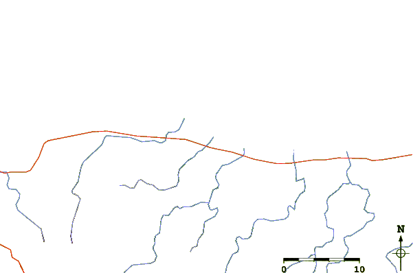 Roads and rivers around Mendihuaca