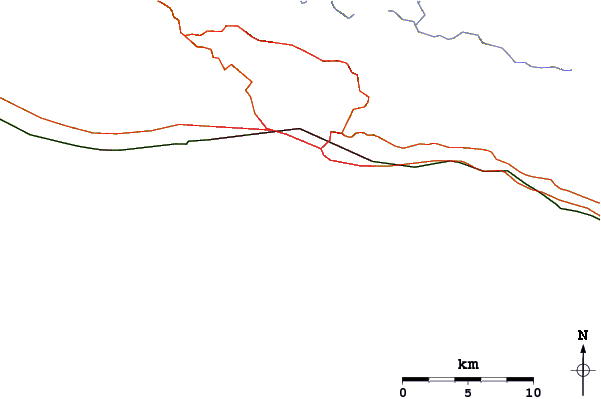 Roads and rivers around Mesa