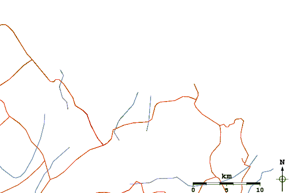 Roads and rivers around Metohi or Paralia Metochiou (Evia)