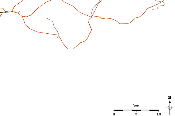 Roads and rivers around Michaud Point