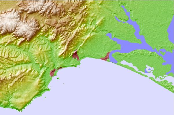 Surf spots located close to Middleton Point