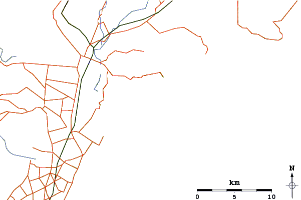 Roads and rivers around Midshore Bay