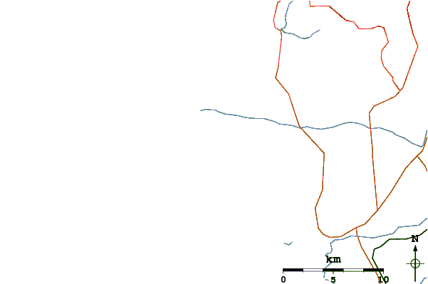 Roads and rivers around Mini Cap