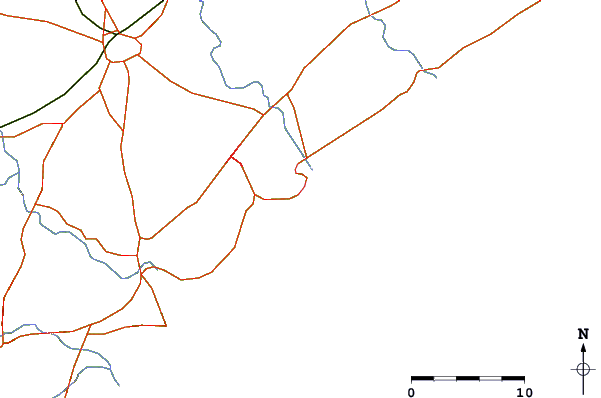 Roads and rivers around Miracle Point