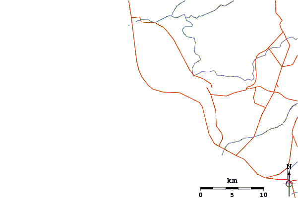 Roads and rivers around Mirador Viewpoint