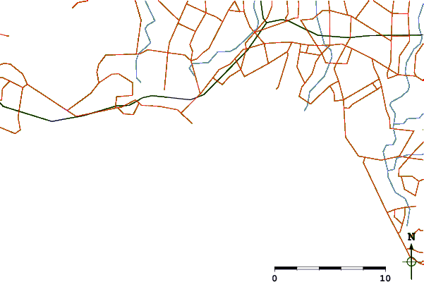 Roads and rivers around Mitchell's Bay