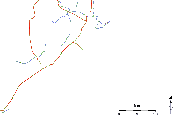 Roads and rivers around Molhes de Mampituba