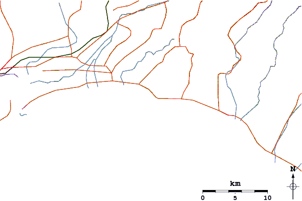 Roads and rivers around Monabe Rivermouth