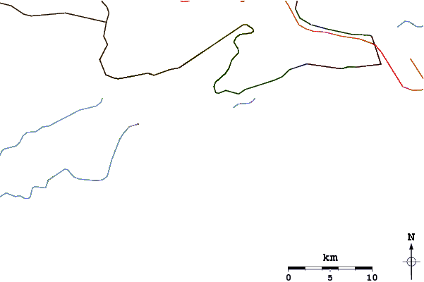 Roads and rivers around Mongagua