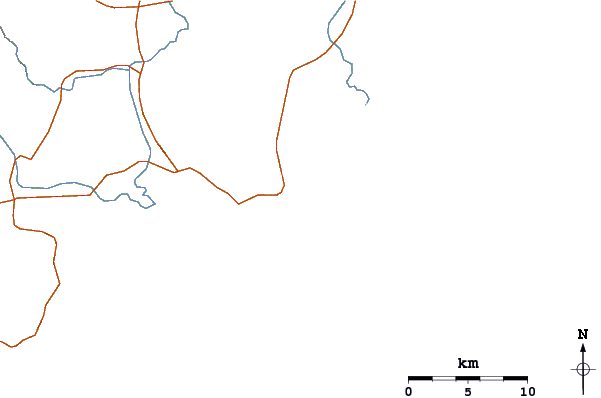 Roads and rivers around Monseigneur Bay