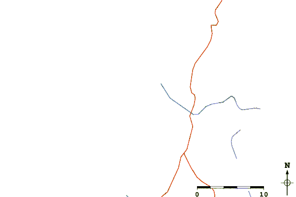 Roads and rivers around Monte Clerigo