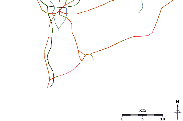 Roads and rivers around Montoya