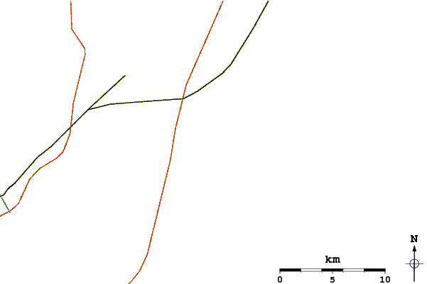 Roads and rivers around Moody Point