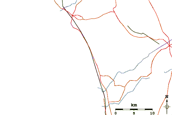Roads and rivers around Moonlight Beach
