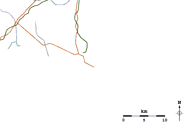 Roads and rivers around Morghella