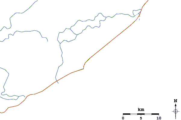 Roads and rivers around Morro do Jureia