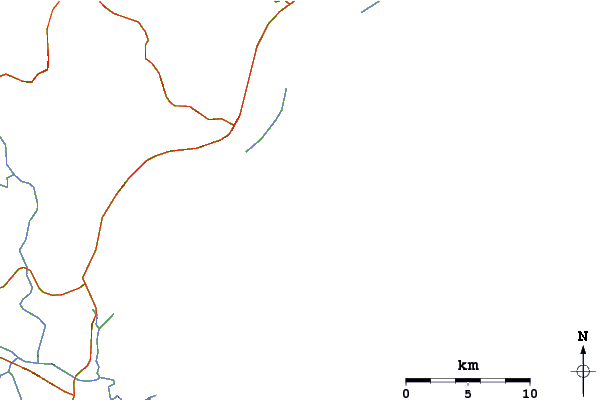 Roads and rivers around Morros dos Conventos