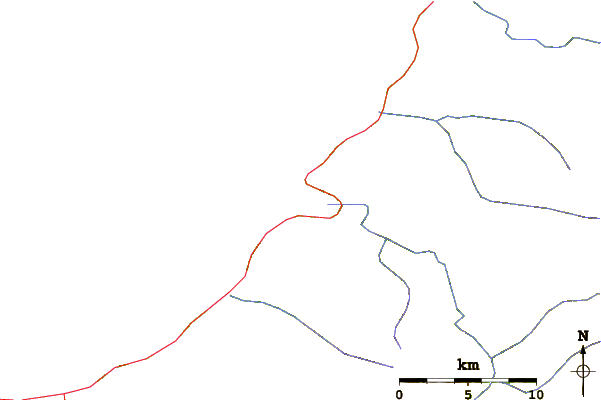 Roads and rivers around Motu River