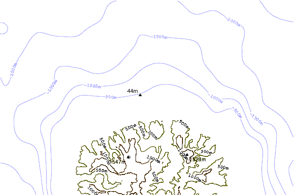 Shoreline around Motuau Island