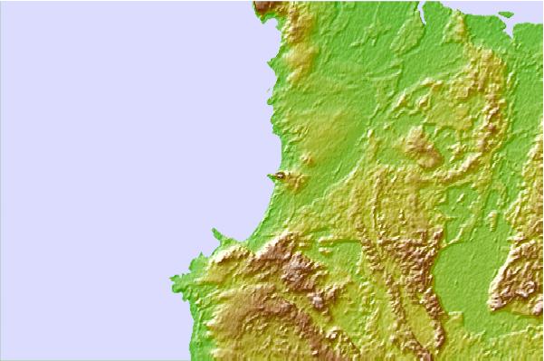 Surf breaks located close to Mount Cameron