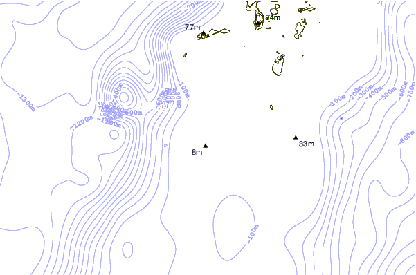 Shoreline around Mu omu a (M&Ms)