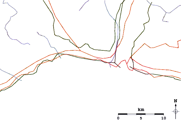 Roads and rivers around Multido (Genoa)