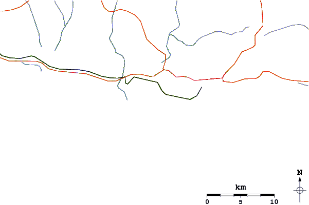Roads and rivers around Murphys (Buffalo Bay Beach)