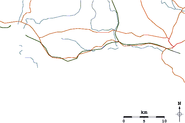 Roads and rivers around Mutton Bird Beach