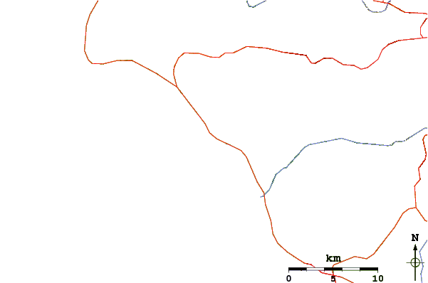 Roads and rivers around Mystery Point