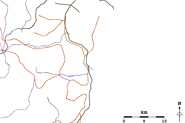 Roads and rivers around Mystics