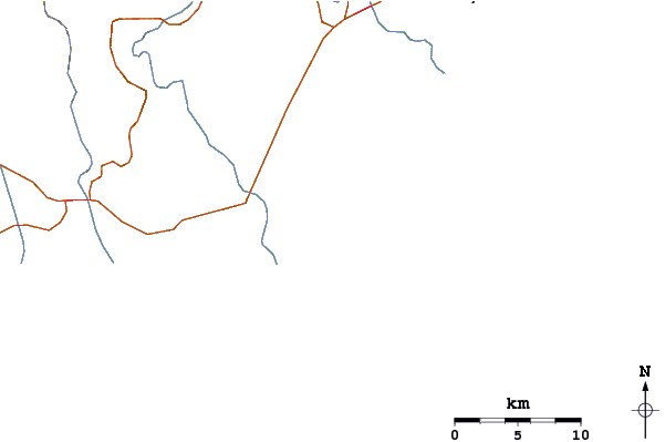 Roads and rivers around Najayo