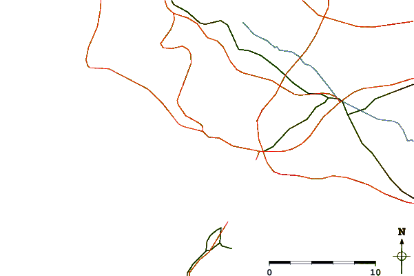 Roads and rivers around Nauzan