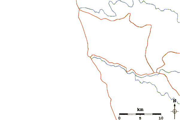 Roads and rivers around Navarro Rivermouth