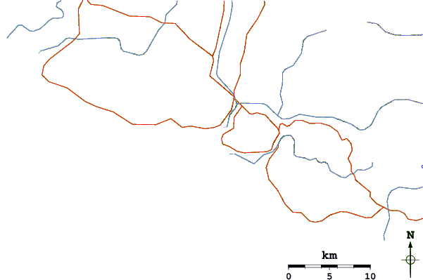 Roads and rivers around Nera Rivermouth
