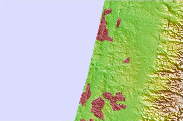 Surf spots located close to Netanya (Poleg)