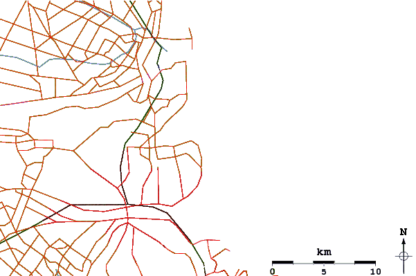 Roads and rivers around New Brighton Beach