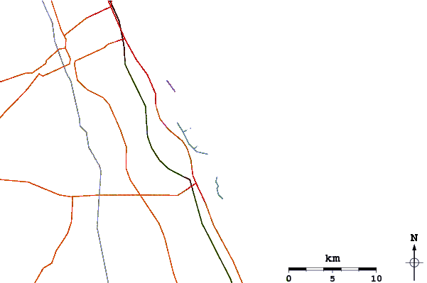 Roads and rivers around New Smyrna Inlet