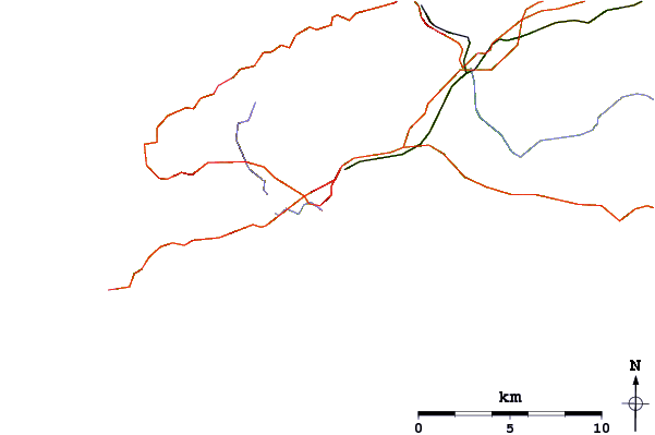 Roads and rivers around Newlyn Harbour Wall