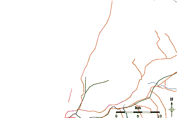 Roads and rivers around Nine Mile