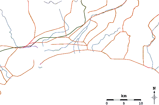 Roads and rivers around Niyodo Rivermouth