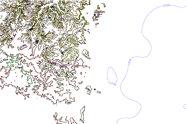 Shoreline around No Mans Land